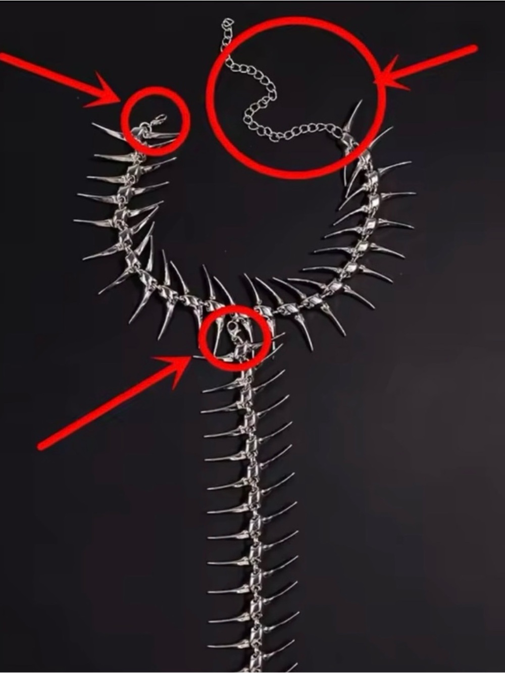 NEW! Trendy Silver Spine Statement Back Necklace - Picture 4 of 6